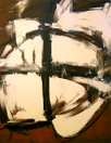 Oil painting, black, white, brown, modern, art, abstract, winter, Richard Nielsen