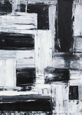 Oil painting, black, white, modern, art, abstract, decorative, Richard Nielsen, original,