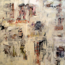 Oil painting, white, grey, modern, art, abstract, black, Richard Nielsen, red, graffiti
