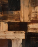 Oil painting, brown, white, modern, art, abstract, decorative, Richard Nielsen, original,sienna