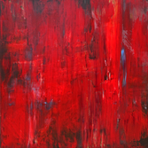 Oil painting, red, blue, modern, art, abstract, decorative, Richard Nielsen, original